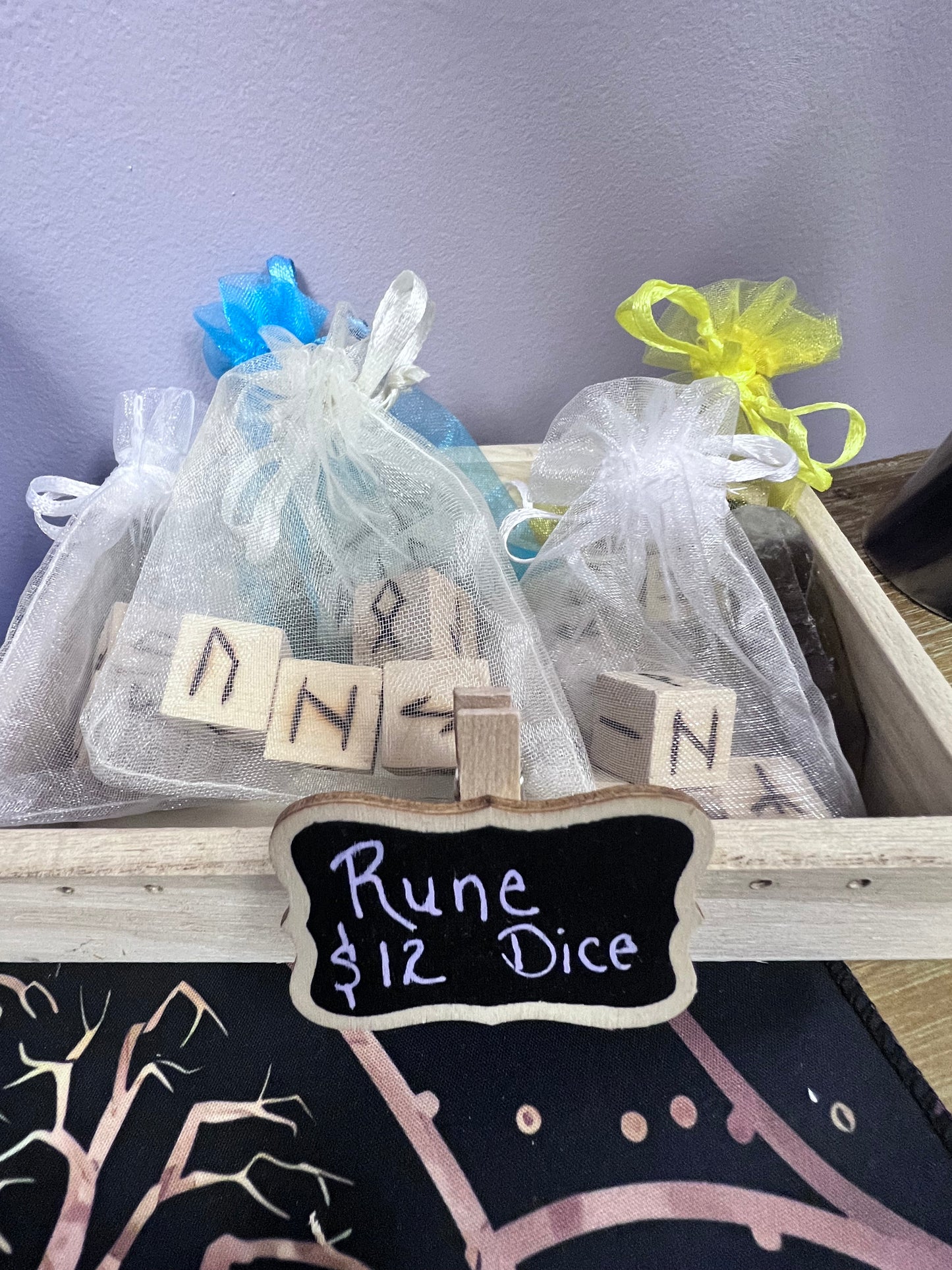 Dice Woodburned Runes